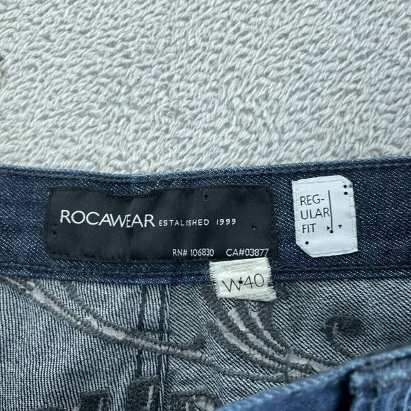 Rocawear Mens Regular Fit Blue Denim Jeans Size W40 5722 - Picture 4 of 10